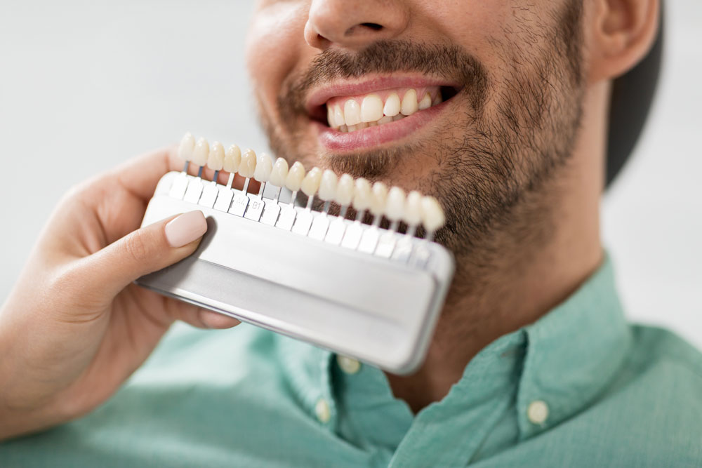 patient with veneers